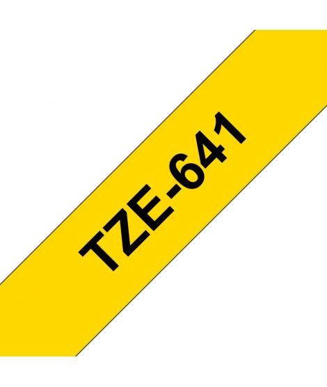 Brother TZe641 Cinta Laminada Generica de Etiquetas - Texto negro sobre fondo amarillo - Ancho 18mm x 8 metros
