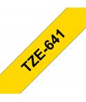 Brother TZe641 Cinta Laminada Generica de Etiquetas - Texto negro sobre fondo amarillo - Ancho 18mm x 8 metros