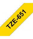 Brother TZe651 Cinta Laminada Generica de Etiquetas - Texto negro sobre fondo amarillo - Ancho 24mm x 8 metros