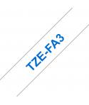 Brother TZeFA3 Cinta Textil Generica de Etiquetas - Texto azul sobre fondo blanco - Ancho 12mm x 3 metros