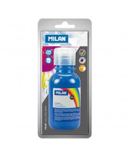 Milan Botella de Tempera 125 ml - Tapon Dosificador - Secado Rapido - Mezclable - Color Cyan