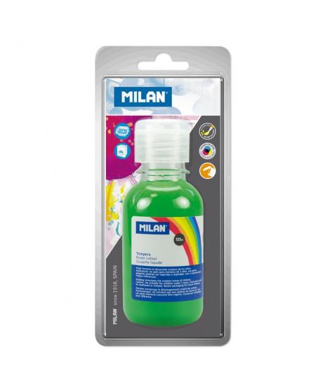 Milan Botella de Tempera 125 ml - Tapon Dosificador - Secado Rapido - Mezclable - Color Verde Claro