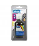 Milan Botella de Tempera 125 ml - Tapon Dosificador - Secado Rapido - Mezclable - Color Negro