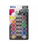 Milan Pack de 14 Tarros de Tempera 5 ml + 12 Botes para Mezclas + 1 Pincel Serie 101 - Secado Rapido - Mezclable - Colores