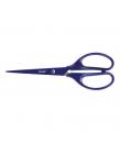 Milan Tijeras Oficina Acid con Cuchilla de Acero Inoxidable - Mango de Plastico Simetrico - Longitud 17cm - Color Azul