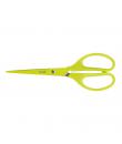 Milan Tijeras Oficina Acid con Cuchilla de Acero Inoxidable - Mango de Plastico Simetrico - Longitud 17cm - Color Amarillo