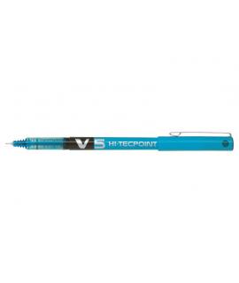 Pilot Boligrafo de tinta liquida V5 HI-Tecpoint Rollerball - Punta fina de aguja 0.5mm - Trazo 0.3mm - Color Azul Claro