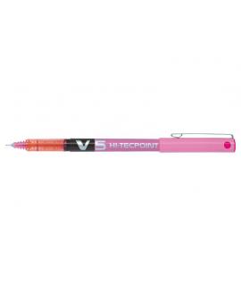 Pilot Boligrafo de tinta liquida V5 HI-Tecpoint Rollerball - Punta fina de aguja 0.5mm - Trazo 0.3mm - Color Rosa