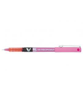 Pilot Boligrafo de tinta liquida V5 HI-Tecpoint Rollerball - Punta fina de aguja 0.5mm - Trazo 0.3mm - Color Rosa