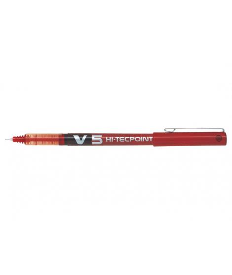 Pilot Boligrafo de Tinta Liquida V5 HI-Tecpoint Rollerball - Punta Fina de Aguja 0.5mm - Trazo 0.3mm - Color Rojo