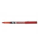 Pilot Boligrafo de tinta liquida V5 HI-Tecpoint Rollerball - Punta fina de aguja 0.5mm - Trazo 0.3mm - Color Rojo