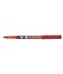 Pilot Boligrafo de Tinta Liquida V5 HI-Tecpoint Rollerball - Punta Fina de Aguja 0.5mm - Trazo 0.3mm - Color Rojo