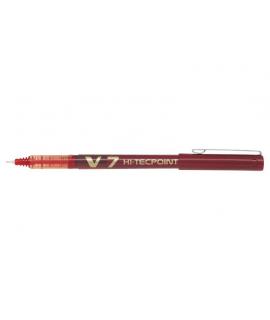 Pilot Boligrafo de tinta liquida V7 HI-Tecpoint Rollerball - Punta fina de aguja 0.7mm - Trazo 0.5mm - Color Rojo