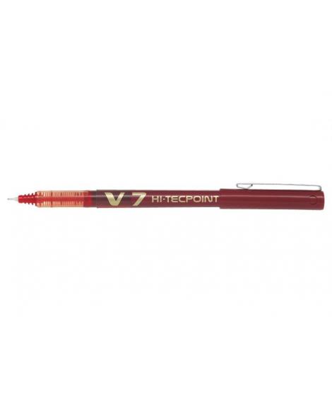 Pilot Boligrafo de tinta liquida V7 HI-Tecpoint Rollerball - Punta fina de aguja 0.7mm - Trazo 0.5mm - Color Rojo