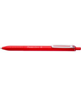 Pentel iZee Boligrafo de Bola Retractil - Punta 0.7mm - Trazo 0.35mm - Clip de Metal - Color Rojo
