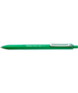 Pentel iZee Boligrafo de Bola Retractil - Punta 0.7mm - Trazo 0.35mm - Clip de Metal - Color Verde