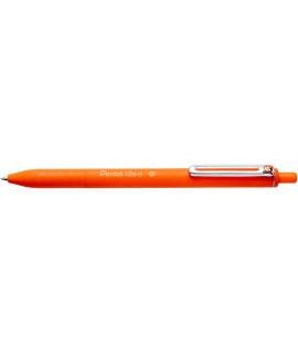 Pentel iZee Boligrafo de Bola Retractil - Punta 0.7mm - Trazo 0.35mm - Clip de Metal - Color Naranja