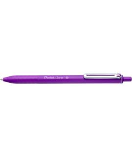 Pentel iZee Boligrafo de Bola Retractil - Punta 0.7mm - Trazo 0.35mm - Clip de Metal - Color Violeta