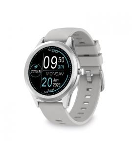 Ksix Globe Reloj Smartwatch Pantalla 1.28" - Bluetooth 5.0 BLE - Autonomia hasta 7 dias - Resistencia al Agua IP67 - Color Plata