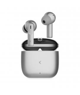 Ksix Meteor Auriculares Inalambricos - Estuche Metalico - ENC - Color Plata