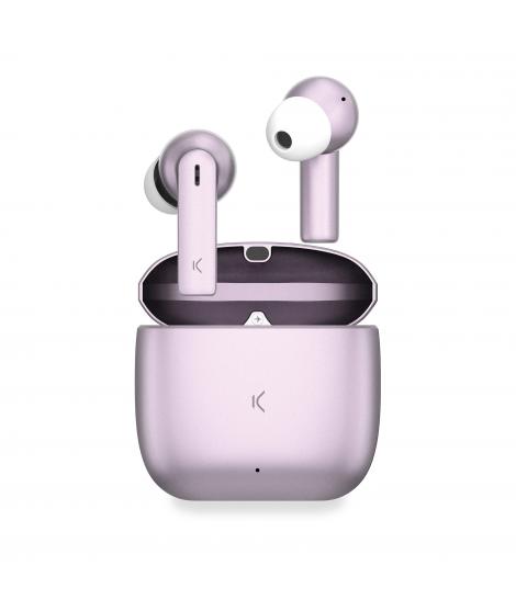 Ksix Meteor Auriculares Inalambricos - Estuche Metalico - ENC - Color Rosa
