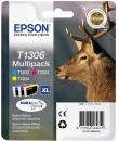 Epson T1306 Pack de 3 Cartuchos de Tinta Originales - Cian, Magenta, Amarillo - C13T13064012