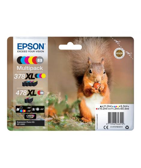 Epson 378XL/478XL Pack de 6 Cartuchos de Tinta Originales - C13T379D4010
