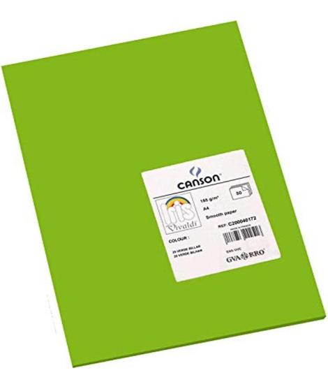 Canson Guarro Pack de 50 Cartulinas Iris A4 de 185g - 21x29.7cm - Color Verde Billar