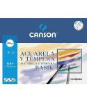 Canson Acuarela Basik Minipack de 6 Hojas A4+ 370gr - Muy Bien Encolado - De grano Ligero - Color Blanco