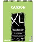 Canson XL Recycled Bloc de Dibujo con 50 Hojas A3 - Espiral Microperforado - Grano Fino - 160g - Color Blanco