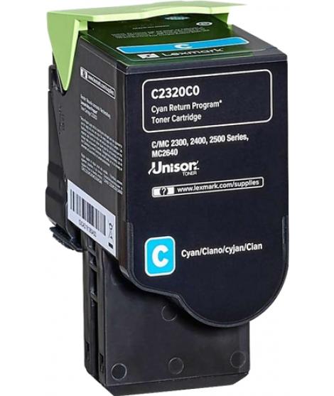 Lexmark C2325/C2425/C2535/MC2325/MC2425/MC2535/MC2640 Cyan Cartucho de Toner Original - C2320C0