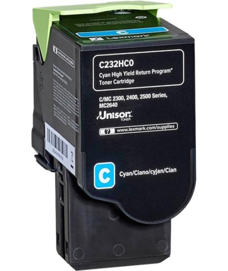 Lexmark C2325C2425C2535MC2325MC2425MC2535MC2640 Cyan Cartucho de Toner Original - C232HC0