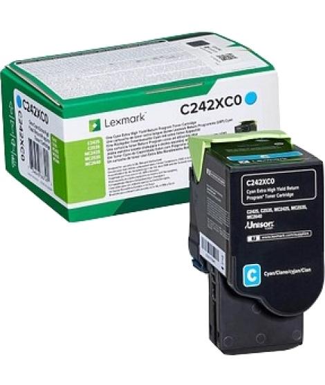 Lexmark C2425C2535MC2425MC2535MC2640 Cyan Cartucho de Toner Original - C242XC0