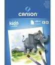 Canson Kids Pintura Bloc Encolado de 20 Hojas A4 - 21x29.7cm - 200g - Color Blanco