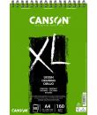 Canson XL Dessin Ligero Bloc de Dibujo con 50 Hojas A4 - Espiral Microperforado - 21x29.7cm - 160g - Color Blanco
