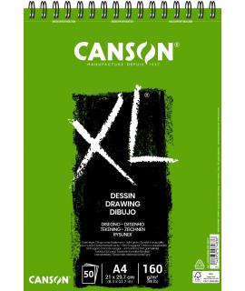 Canson XL Dessin Ligero Bloc de Dibujo con 50 Hojas A4 - Espiral Microperforado - 21x29.7cm - 160g - Color Blanco
