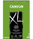 Canson XL Dessin Ligero Bloc de Dibujo con 50 Hojas A3 - Espiral Microperforado - 29.7x42cm - 160g - Color Blanco