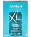 Canson XL Aquarelle Album Espiral Microperforado de 30 Hojas A3 - Grano Fino - 29.7x42cm - 300g - Color Blanco