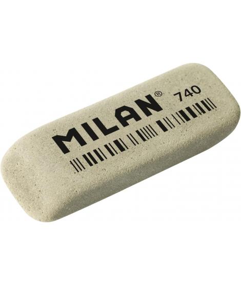 Milan 740G Goma de Borrar Abrasiva Biselada - Flexible - Miga de Pan - Caucho - Color Gris