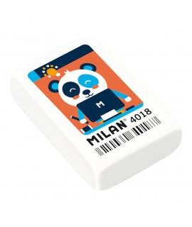 Milan 4018 Goma de Borrar Rectangular - Miga de Pan - Caucho Sintetico - Color Blanco - Dibujos Surtidos