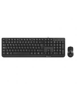 NGS Cocoa Pack USB Teclado Multimedia + Raton 1000dpi 3 Botones - Uso Ambidiestro - French - Color Negro