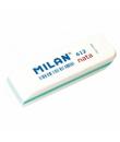 Milan Nata 612 Goma de Borrar Biselada - Plastico - Suave - No Abrasiva - Color Blanco