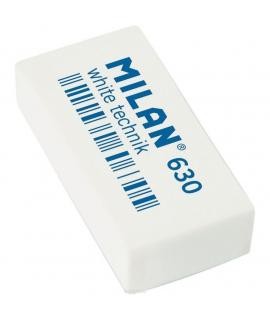 Milan Nata 630 Goma de Borrar Tecnica - Rectangular - Plastico - Suave - Envuelta Individualmente - Color Blanco