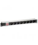 Cromad Regleta 8 Shuckos para Montaje en Rack 19" 1U - Interruptor On/Off - Carcasa de Aluminio - Cable de 1.80m