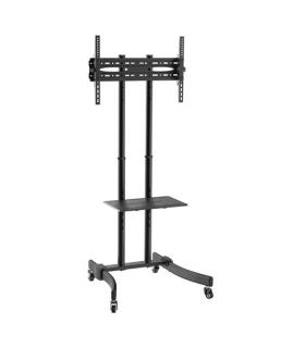 Cromad Soporte de Suelo con Ruedas para TV 37"-70" - Bloqueo de Ruedas - Bandeja Multiusos - Peso Max 40Kg - VESA 600X400mm