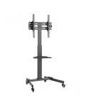 Cromad Soporte de Suelo con Ruedas para TV 32"-55" - Bloqueo de Ruedas - Ajustable en Altura - Bandeja Multiusos - Peso Max 35Kg