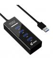 Cromad Cable USB 2.0 - Longitud 30cm - Indicador LED - Velocidad de Transferencia 480 Mbps - 4 Puertos - Sin Instalacion - Compa
