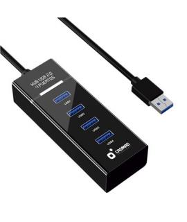 Cromad Cable USB 2.0 - Longitud 30cm - Indicador LED - Velocidad de Transferencia 480 Mbps - 4 Puertos - Sin Instalacion - Compa