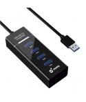 Cromad Cable USB 2.0 - Longitud 30cm - Indicador LED - Velocidad de Transferencia 480 Mbps - 4 Puertos - Sin Instalacion - Compa