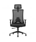 Cromad Senior SE7000 Silla de Oficina - Reposacabezas, Asiento, Soporte Lumbar y Reposabrazos Ajustables - Bloqueo de la Parte T